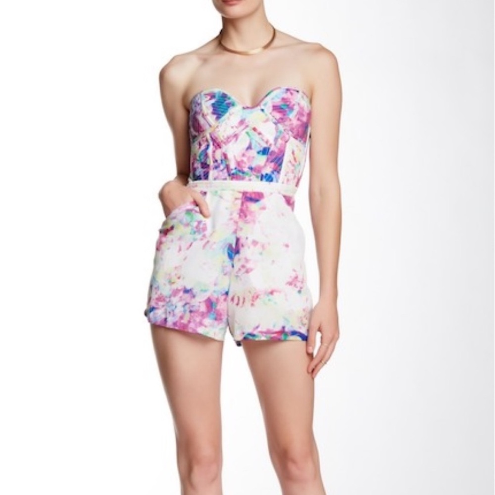 Parker Strapless Floral Romper